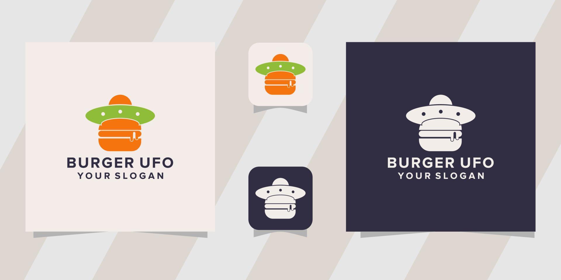 burger ufo logo template vector