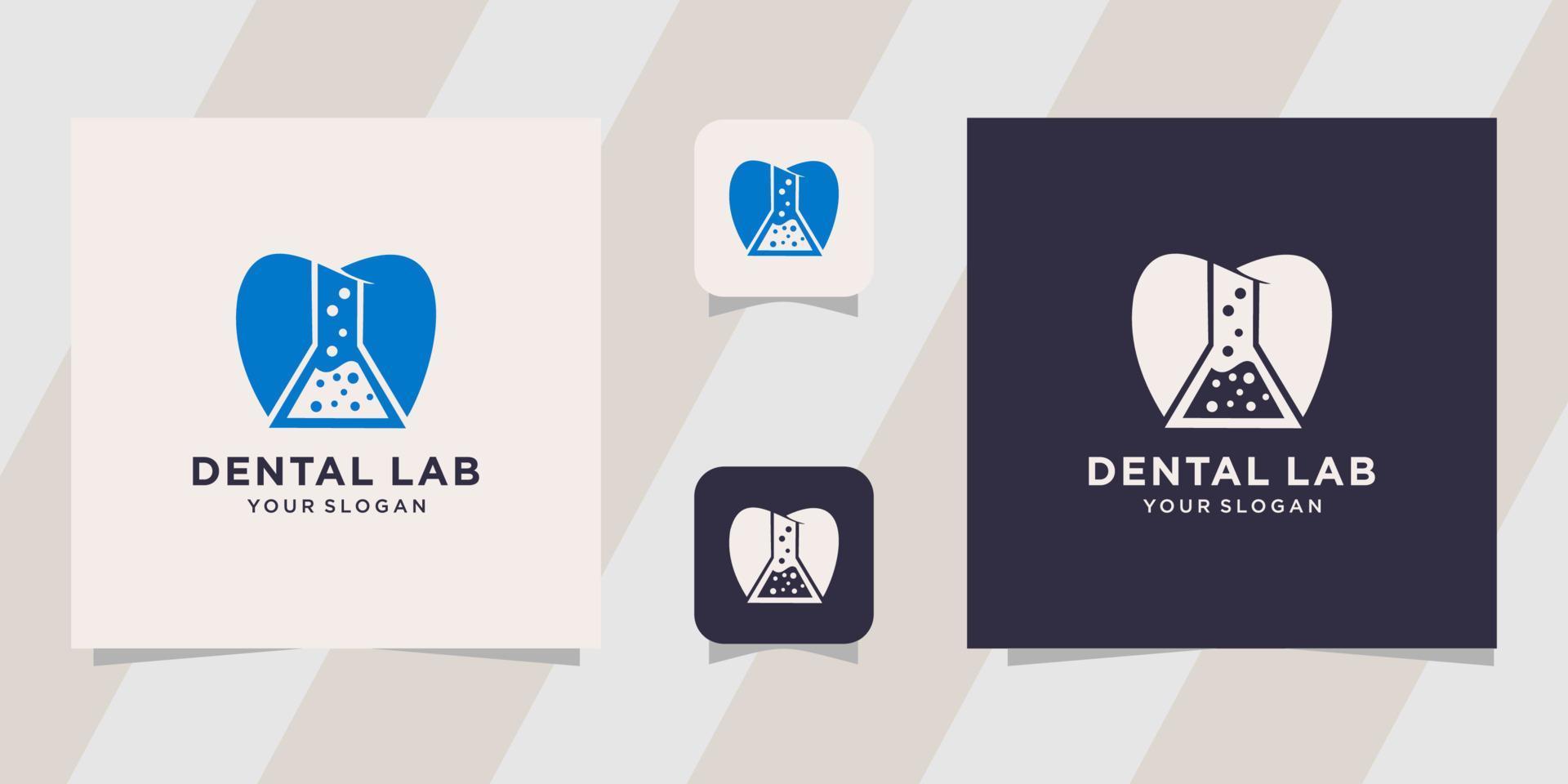 Dental with lab logo template vector