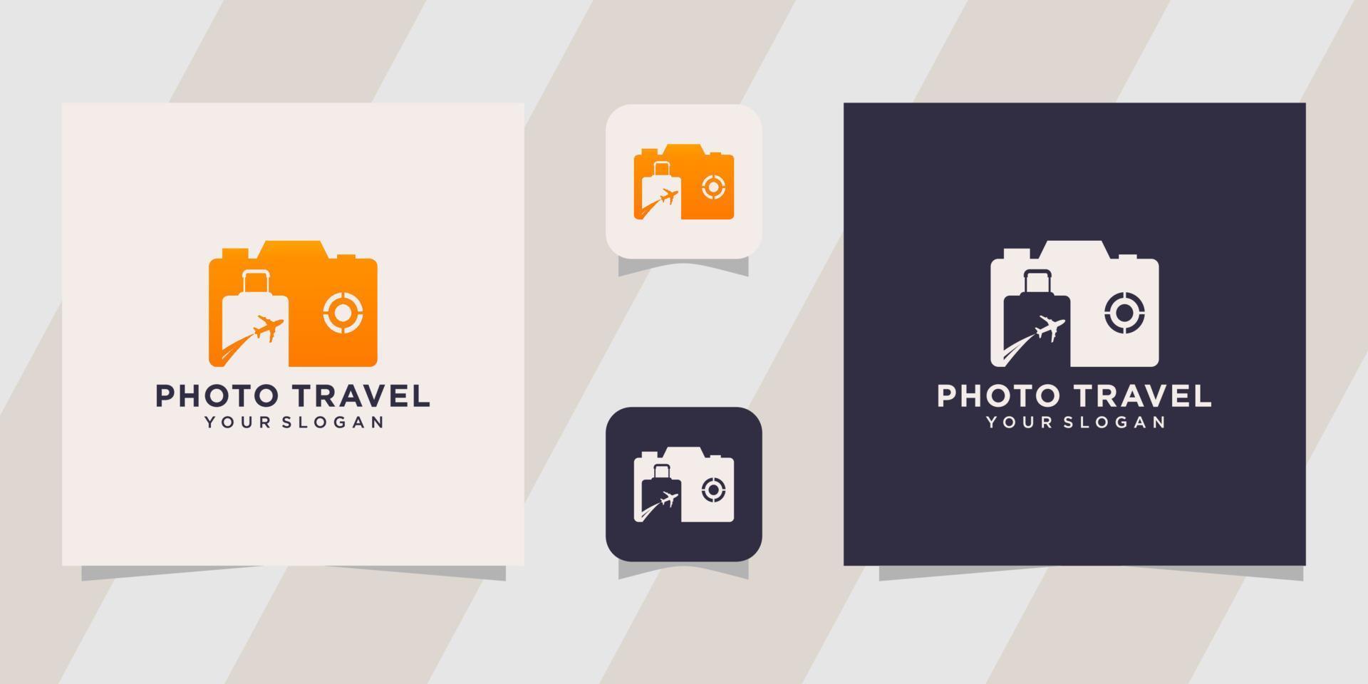 photo with travel logo template vector