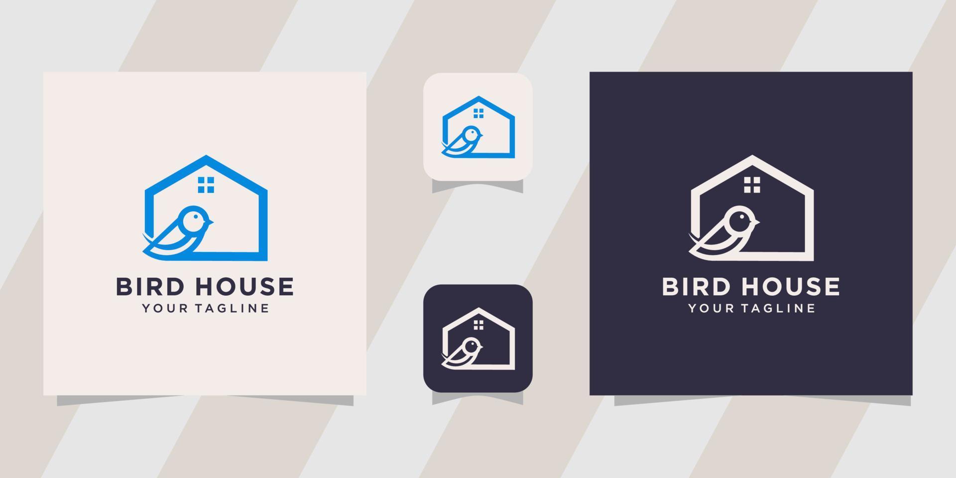 bird house logo template vector