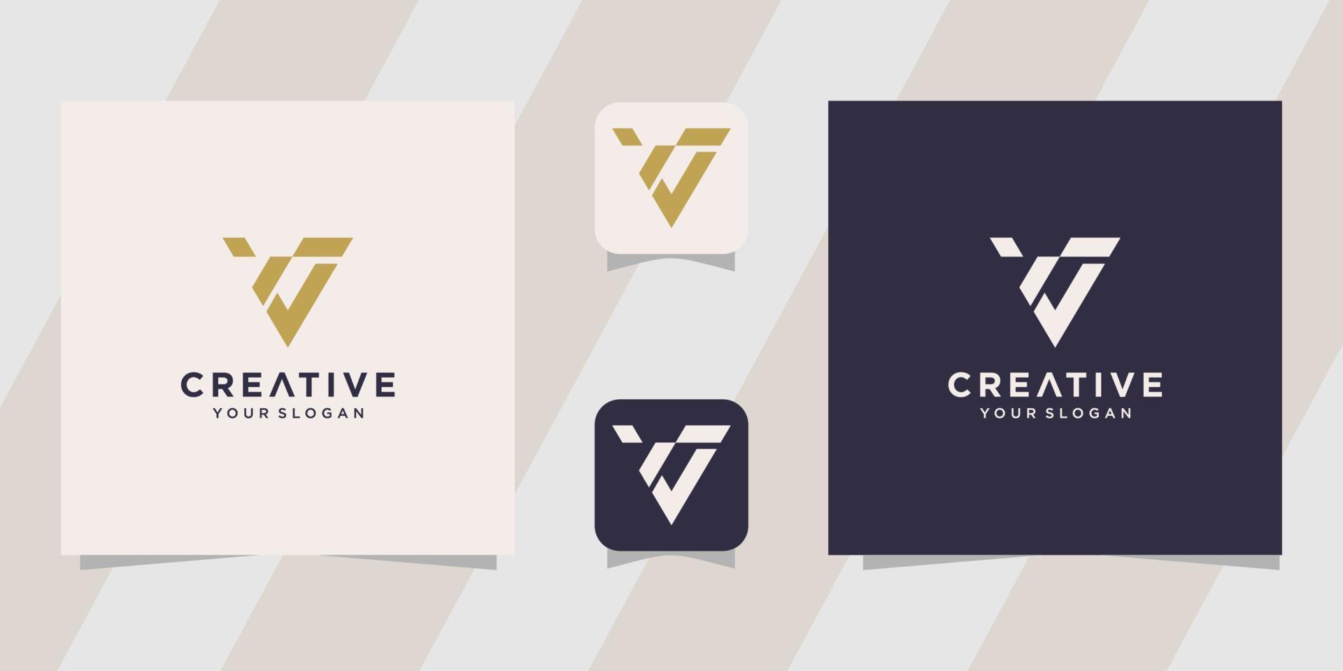 diseño de logotipo letra v vector