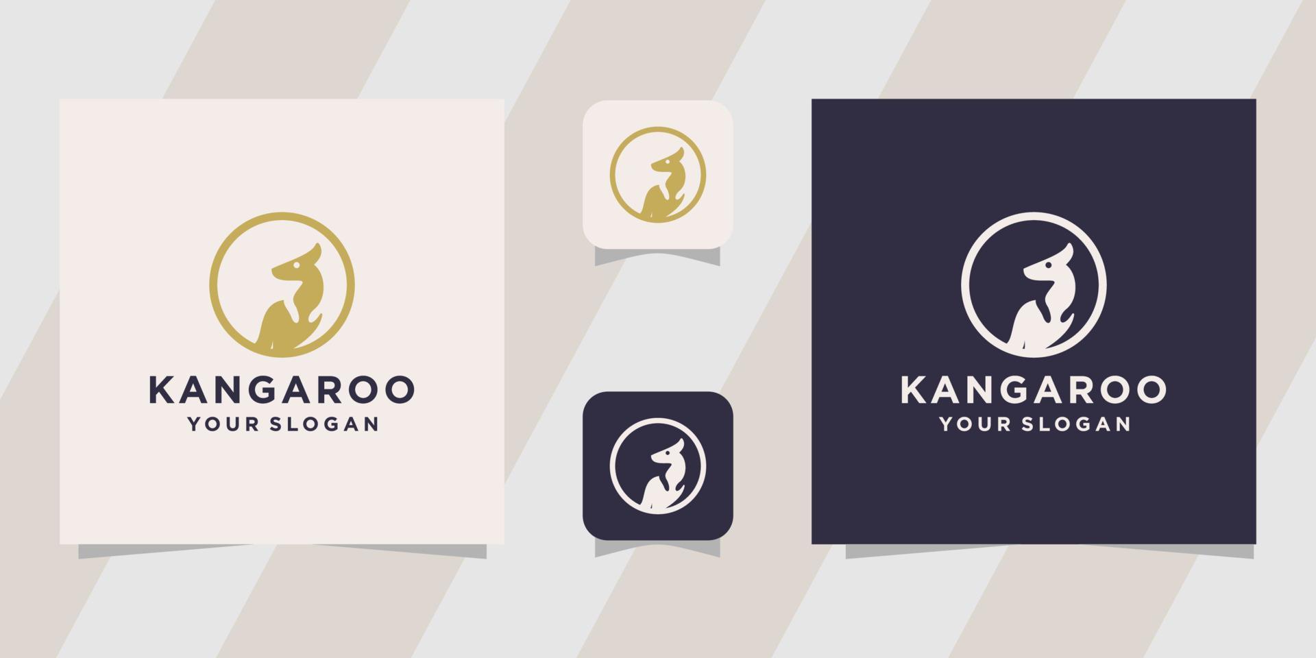 kangaroo logo template vector