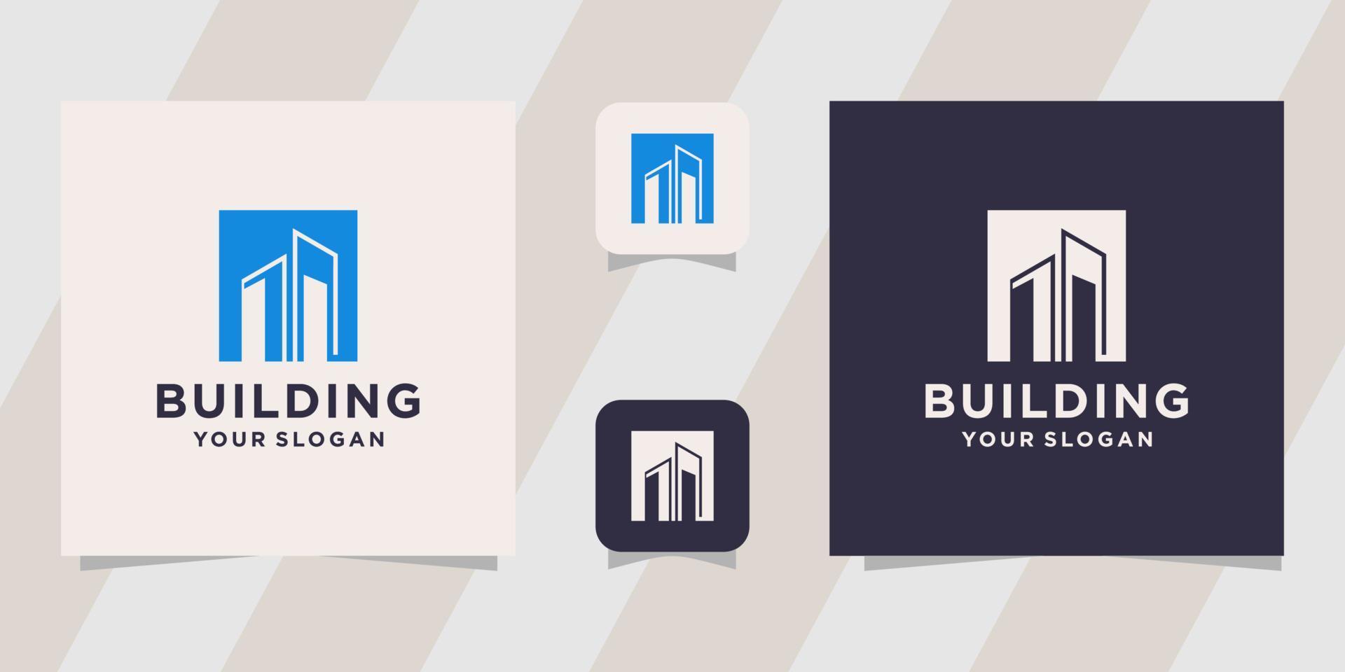 Building logo design template vector