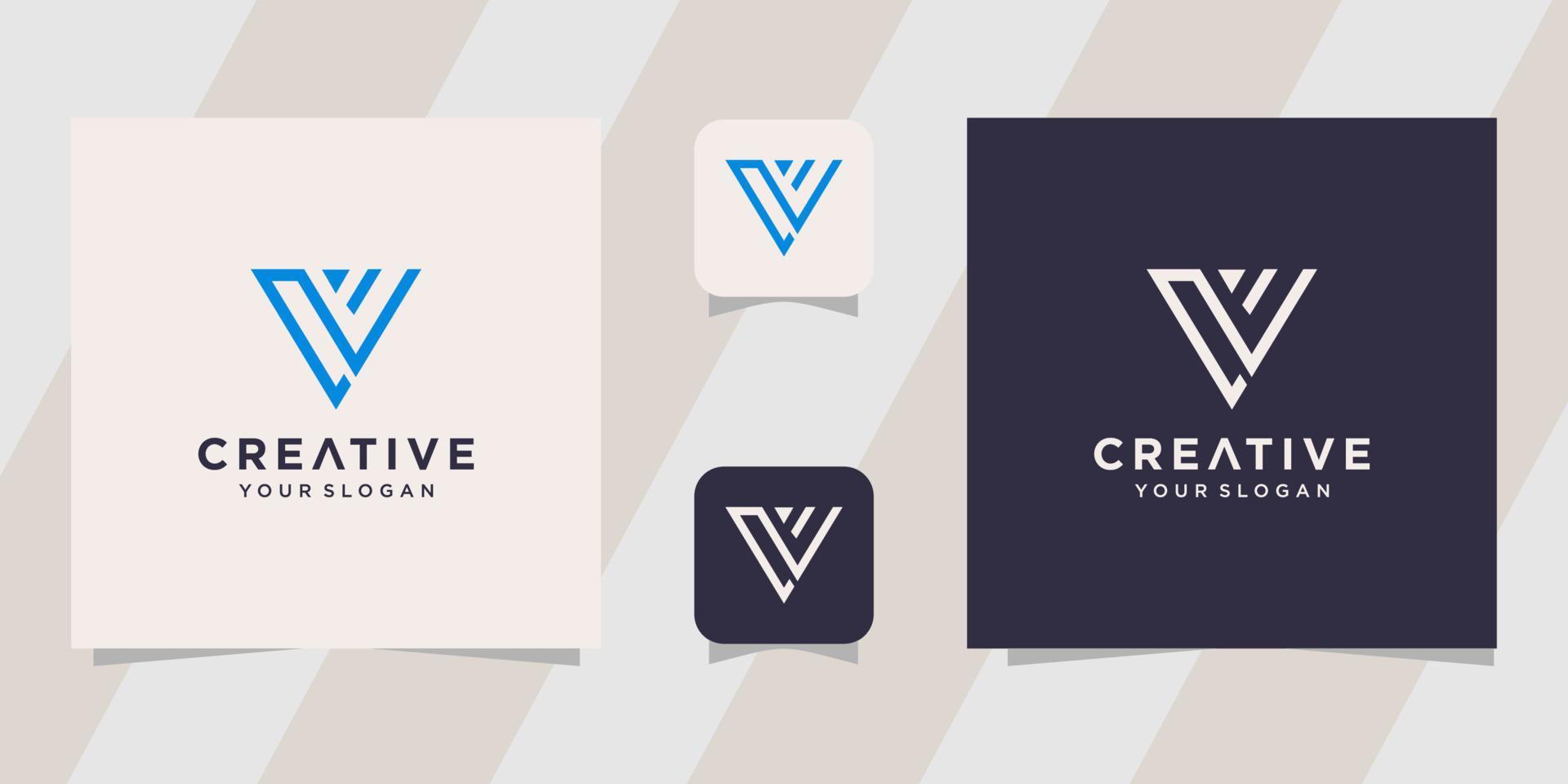 letter v logo design vector