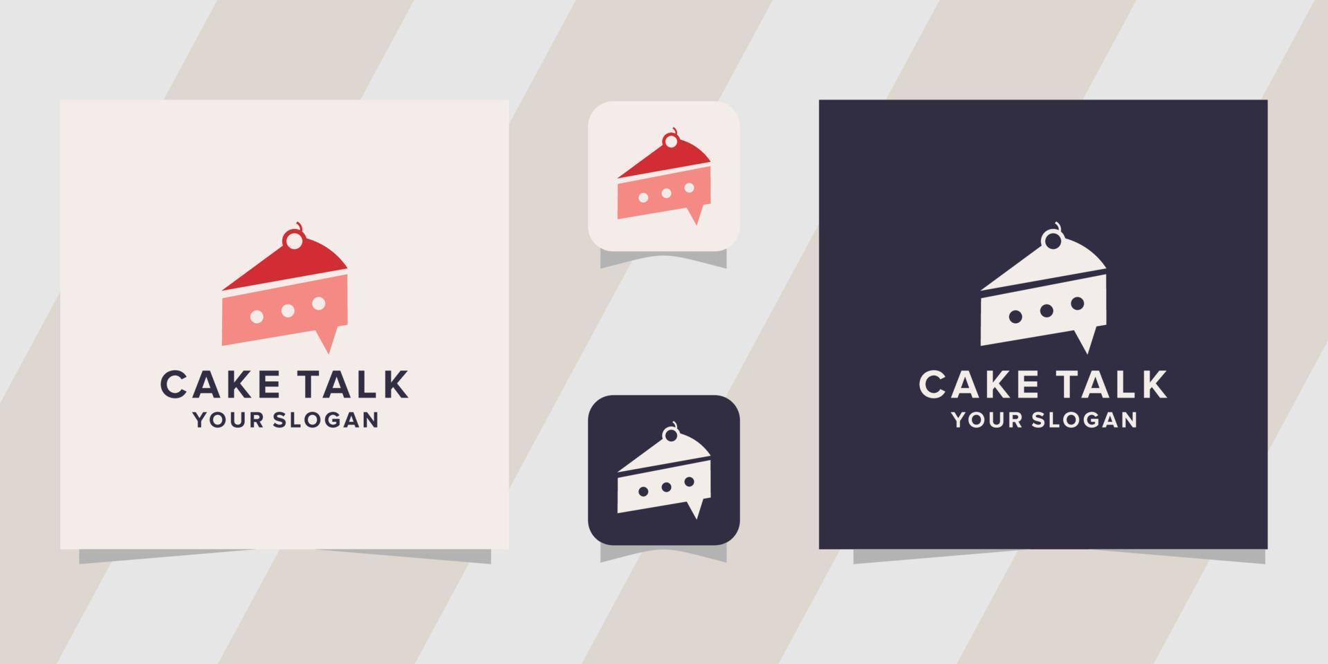 cake talk logo template vector