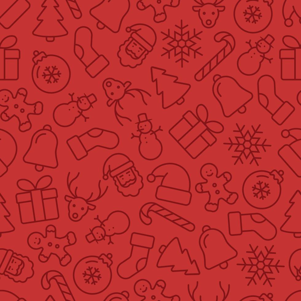 Subtle red on red seamless repeatable Christmas pattern vector