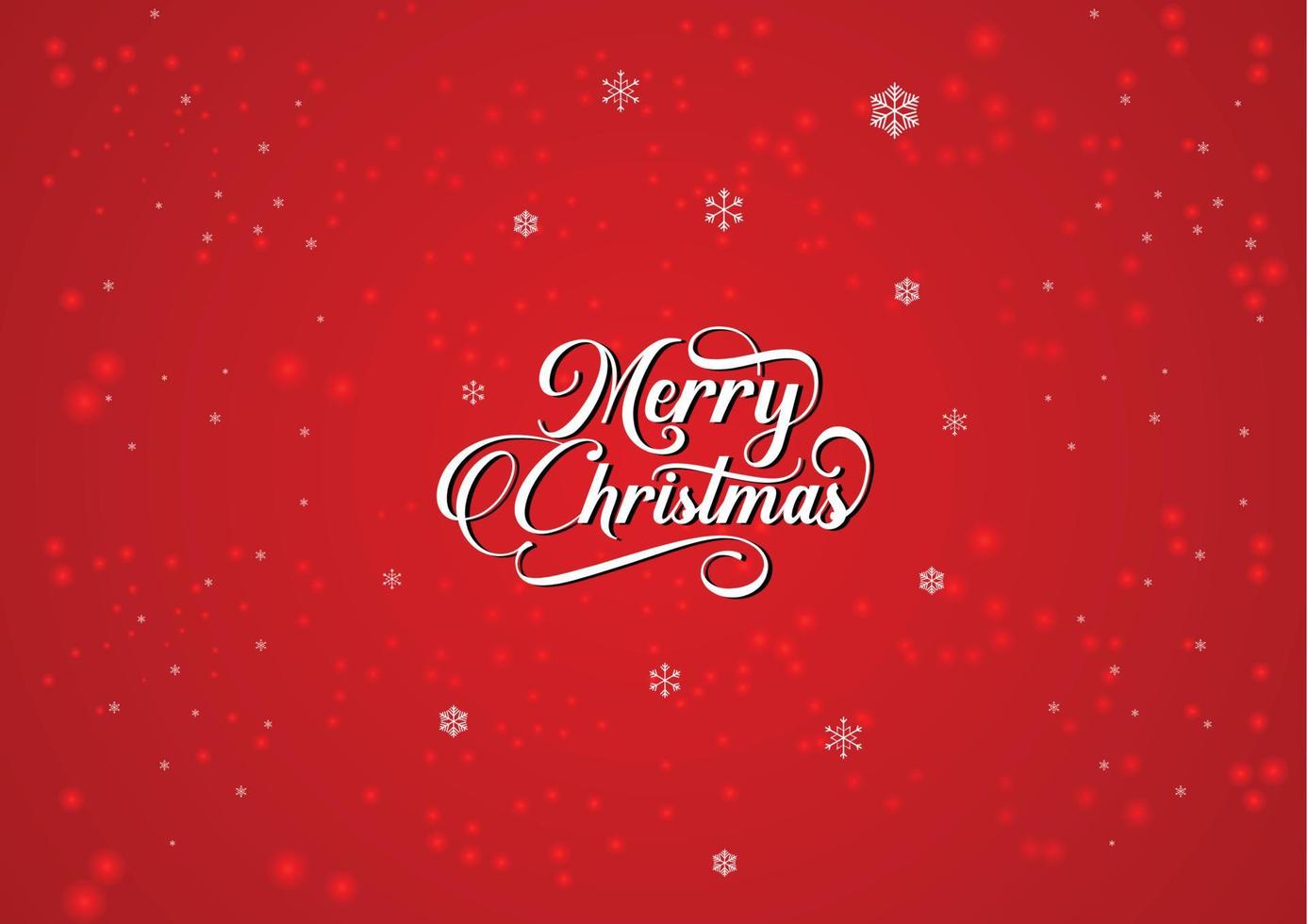 Merry Christmas logo with red-green snow Christmas background design free Vector