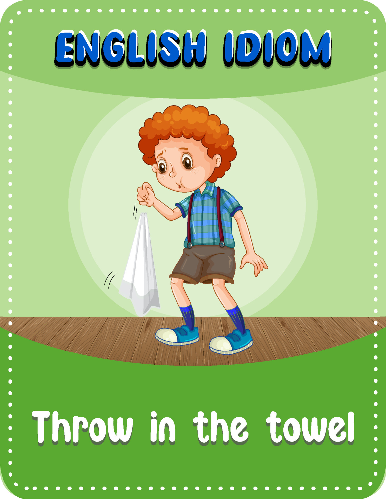 English idiom with picture description for throw in the towel 4805215