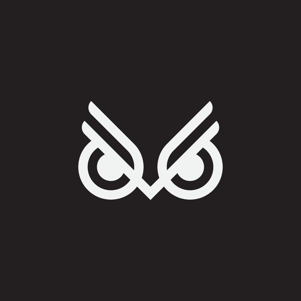 Initial letter DB with owl head shape vector