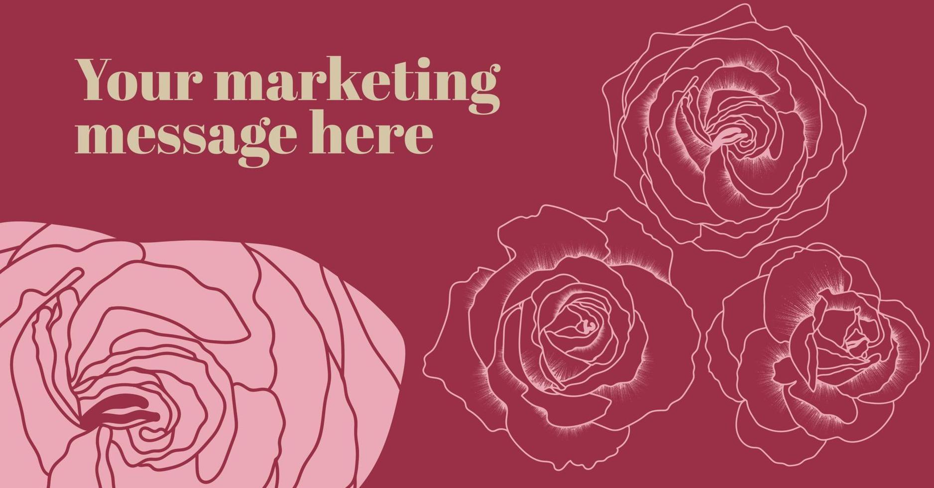 Roses Illustration Banner Background Template vector