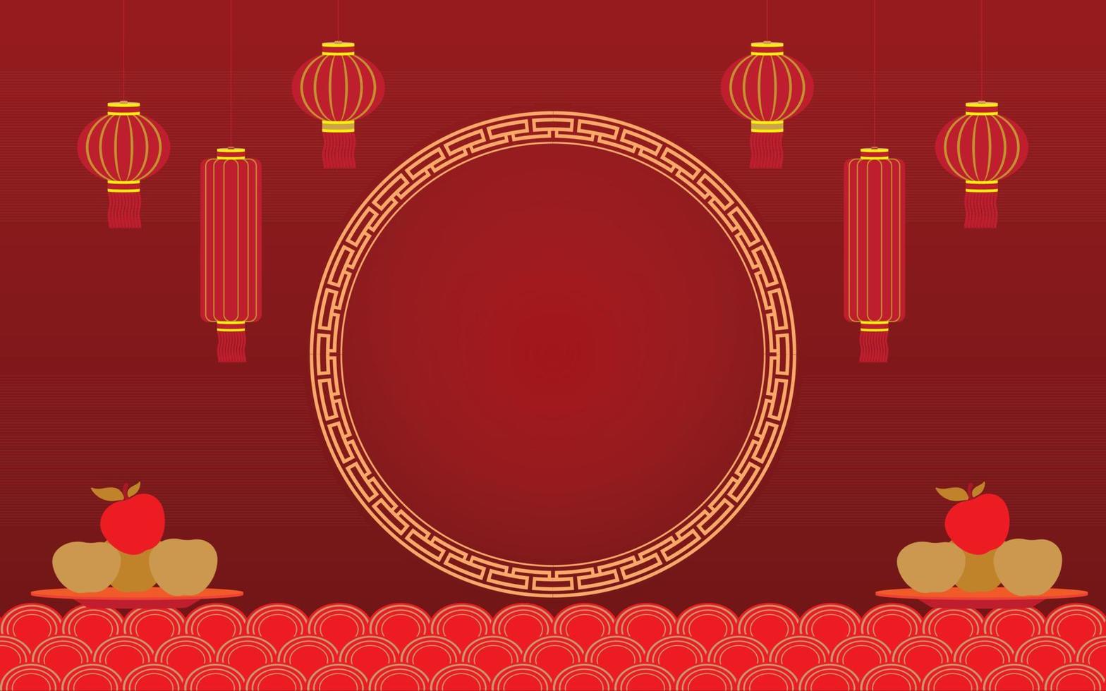 Background illustration for designing online signs or banners for Chinese New Year vector