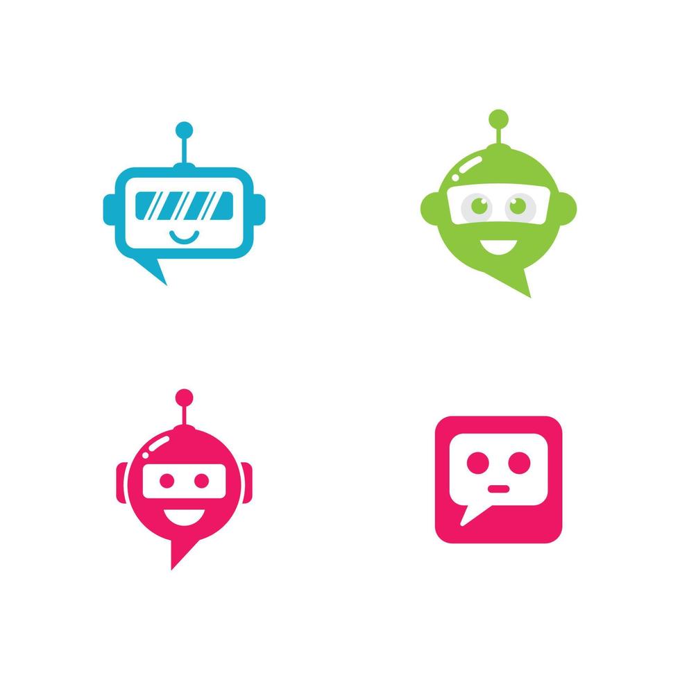 chat bot símbolo e icono de vector logo