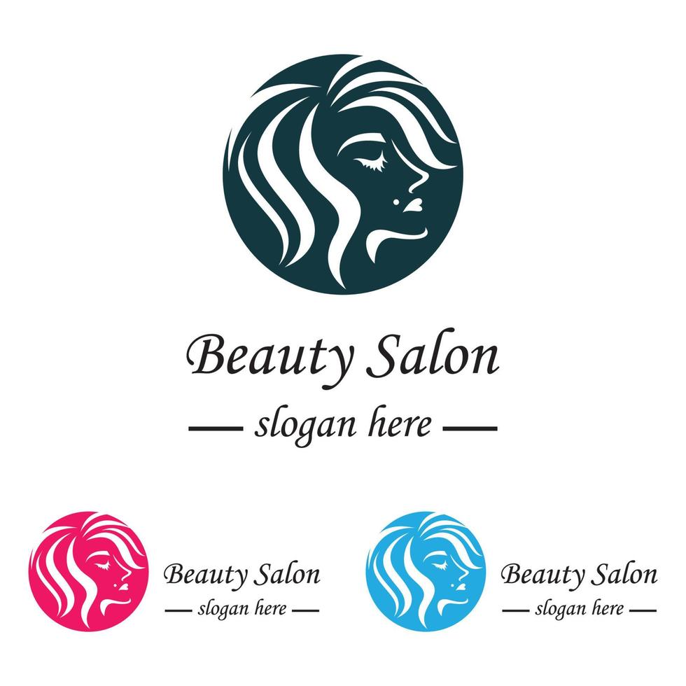 logotipo de peluquería y salón de belleza vector