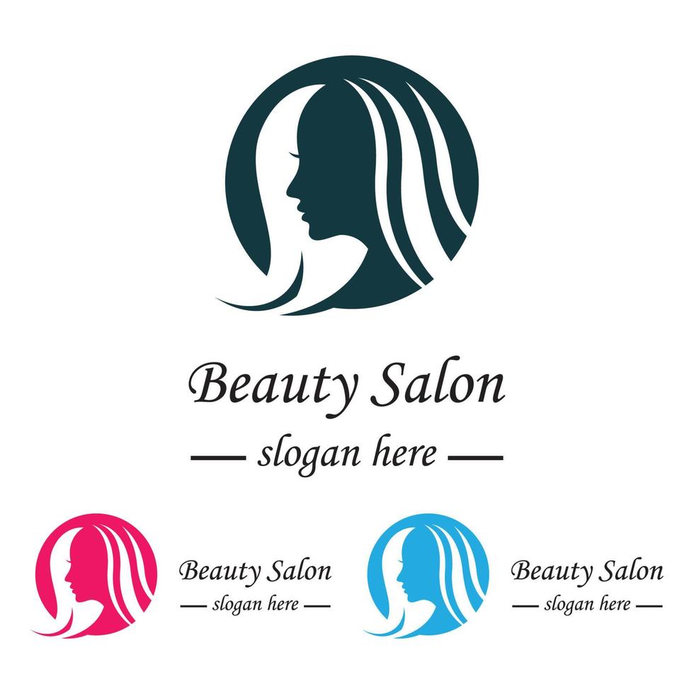 logotipo de peluquería y salón de belleza vector