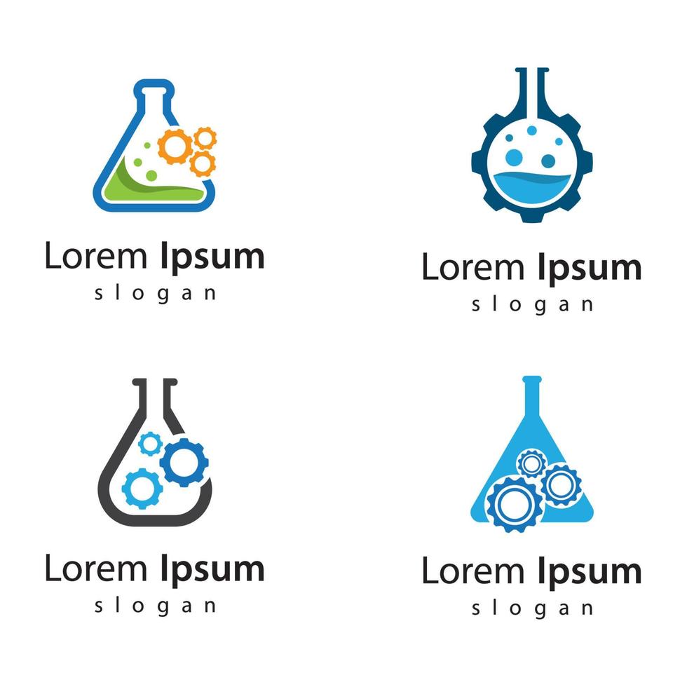 imágenes de logo de laboratorio de engranajes vector