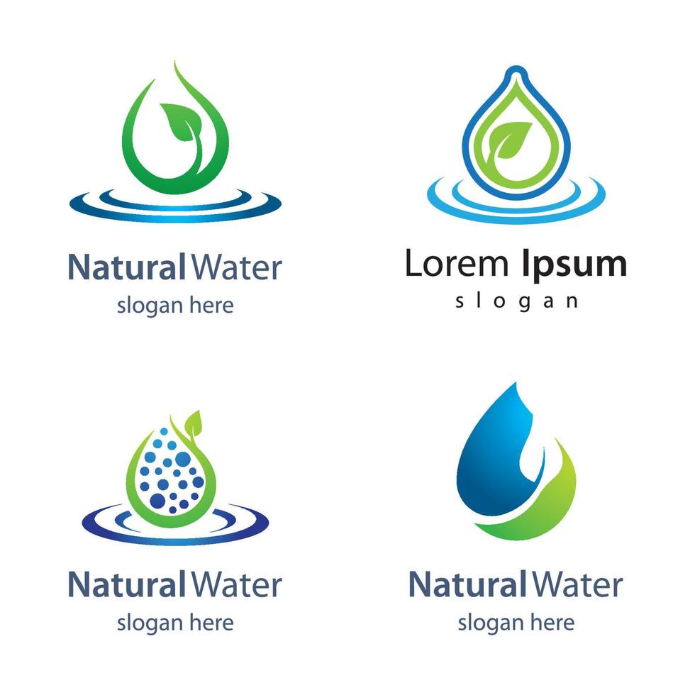 Natural water logo images vector