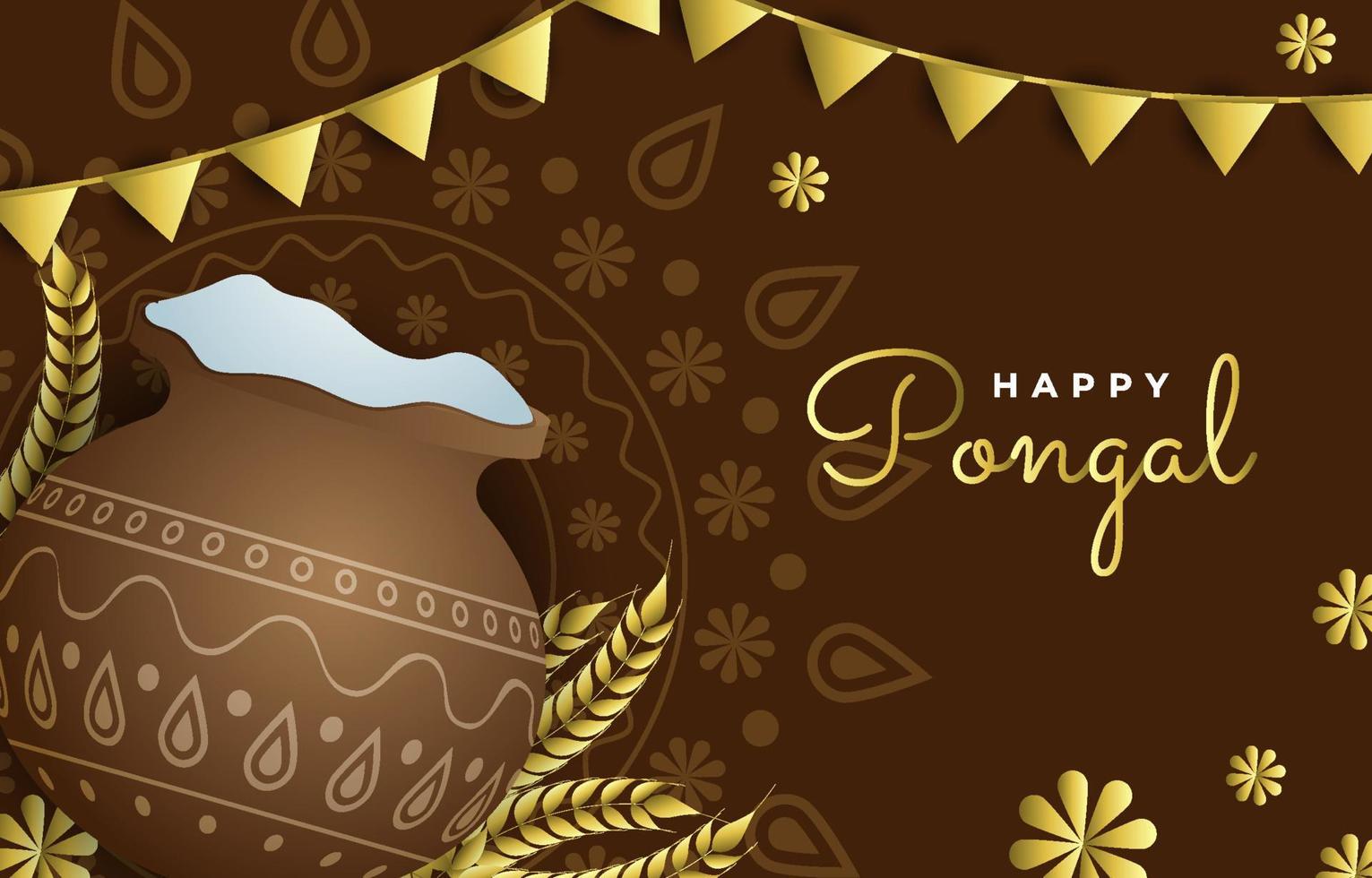 fondo feliz saludo pongal vector