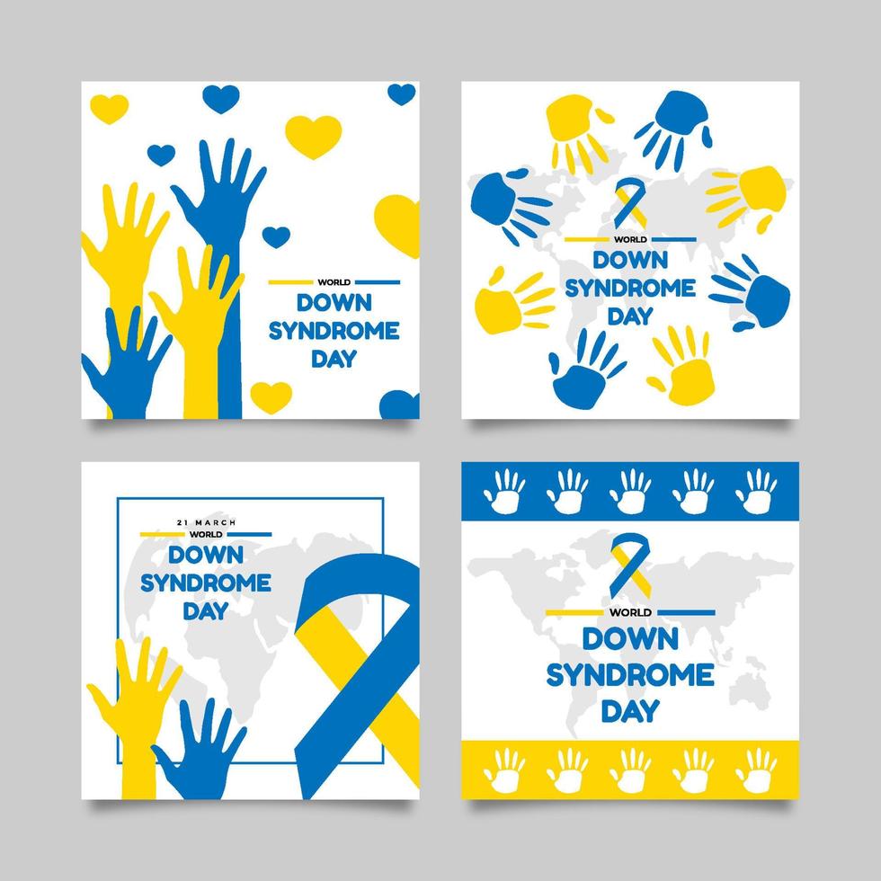 World Down Syndrome Day Concept Cards vector