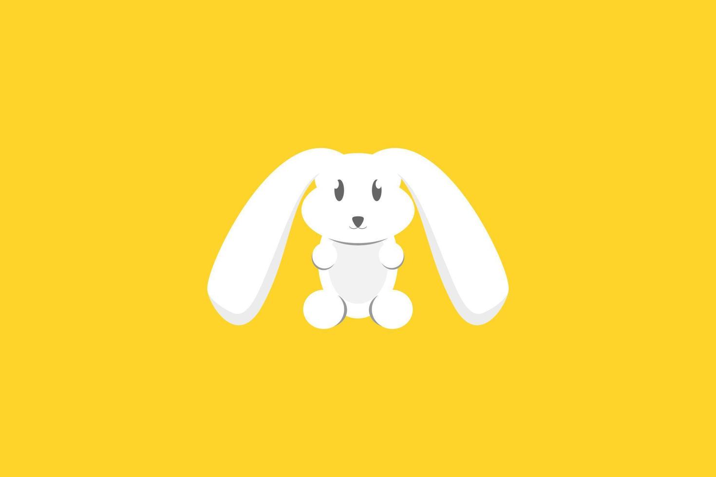 Cute Rabbit Animal Flat Illustration vector