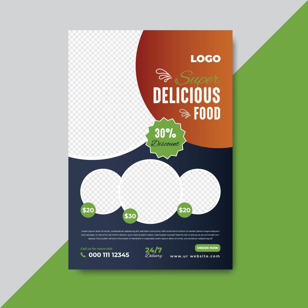 Restaurant Delicious Food Flyer or Poster Design Template vector