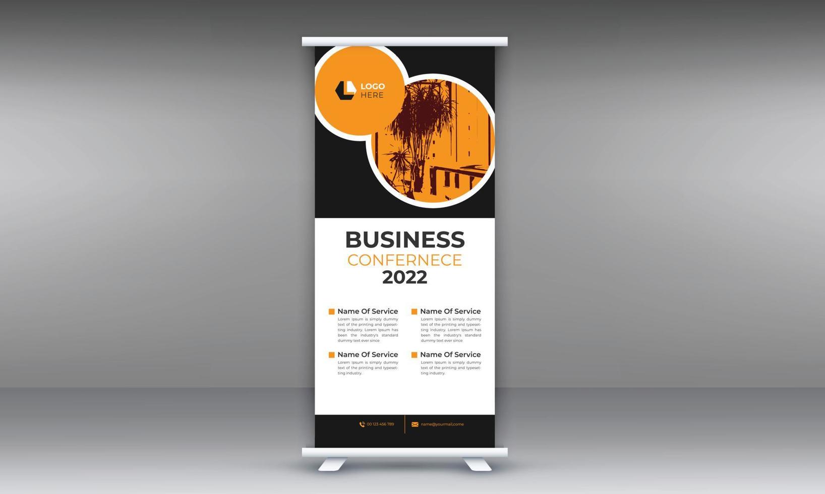 Roll up banner design template, vertical, abstract background, pull up design, modern banner vector