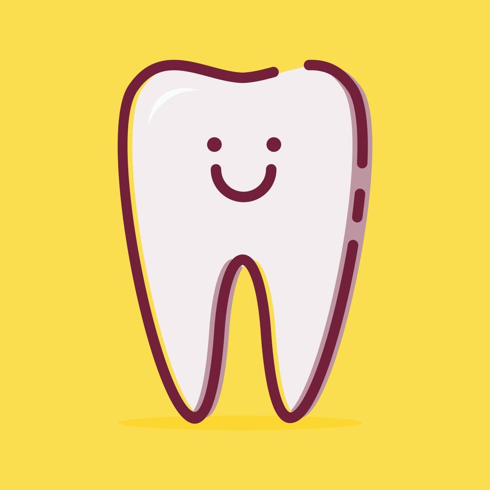 vector illustration of teeth with happy character