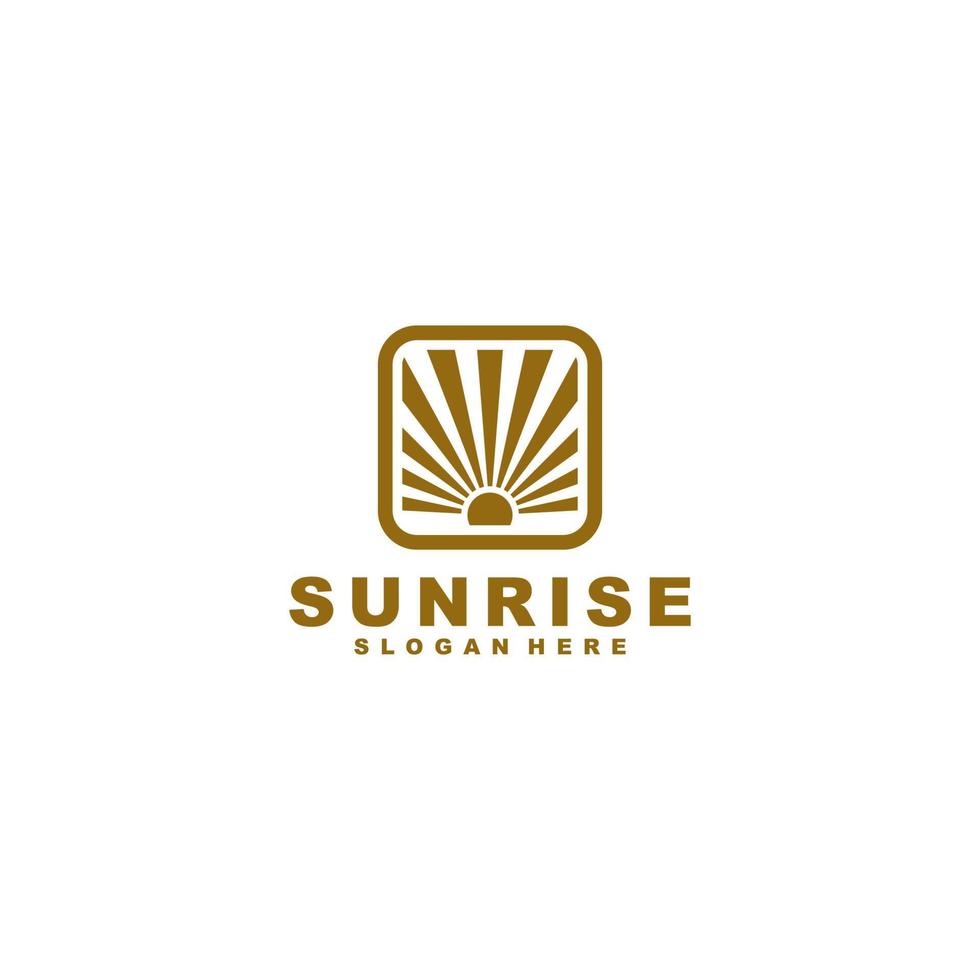 sunrise logo template in white background vector