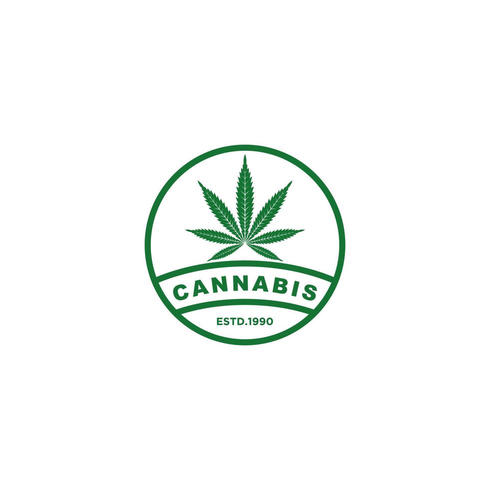 cannabis logo template in white background vector