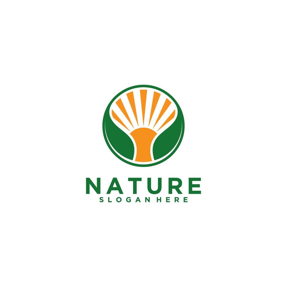 plantilla de logotipo de naturaleza, vector, icono en fondo blanco vector