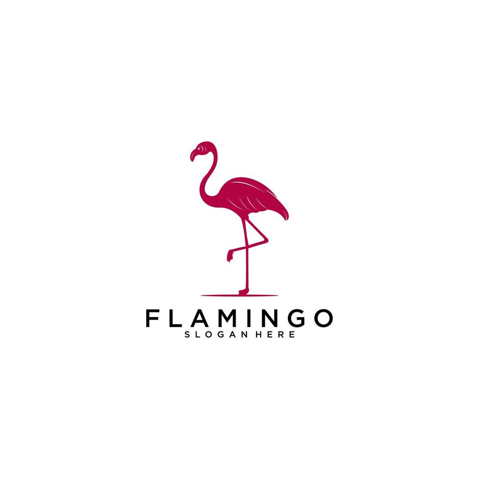 flamongo logo template, vector, icon in white background vector