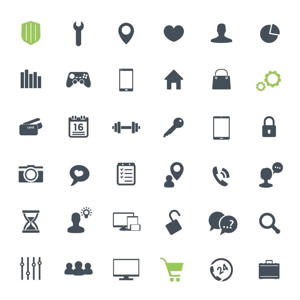 36 icons set for web design, infographics and apps vector