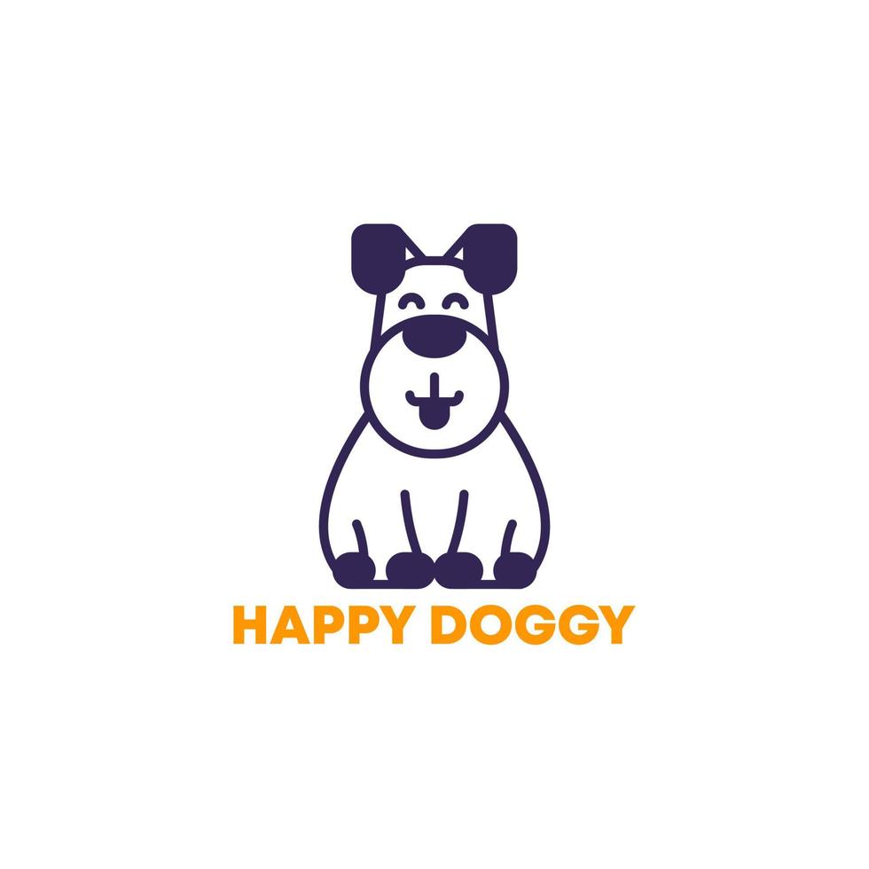 Happy dog vector logo icon