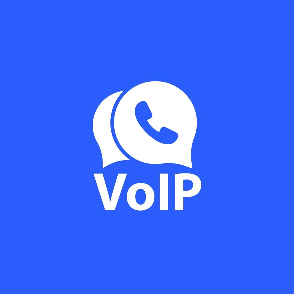 icono de vector de telefonía voip en azul