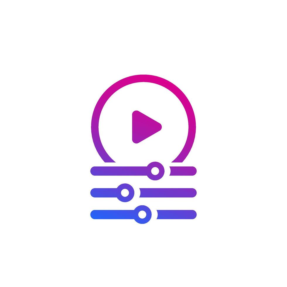 play control, settings icon for web vector