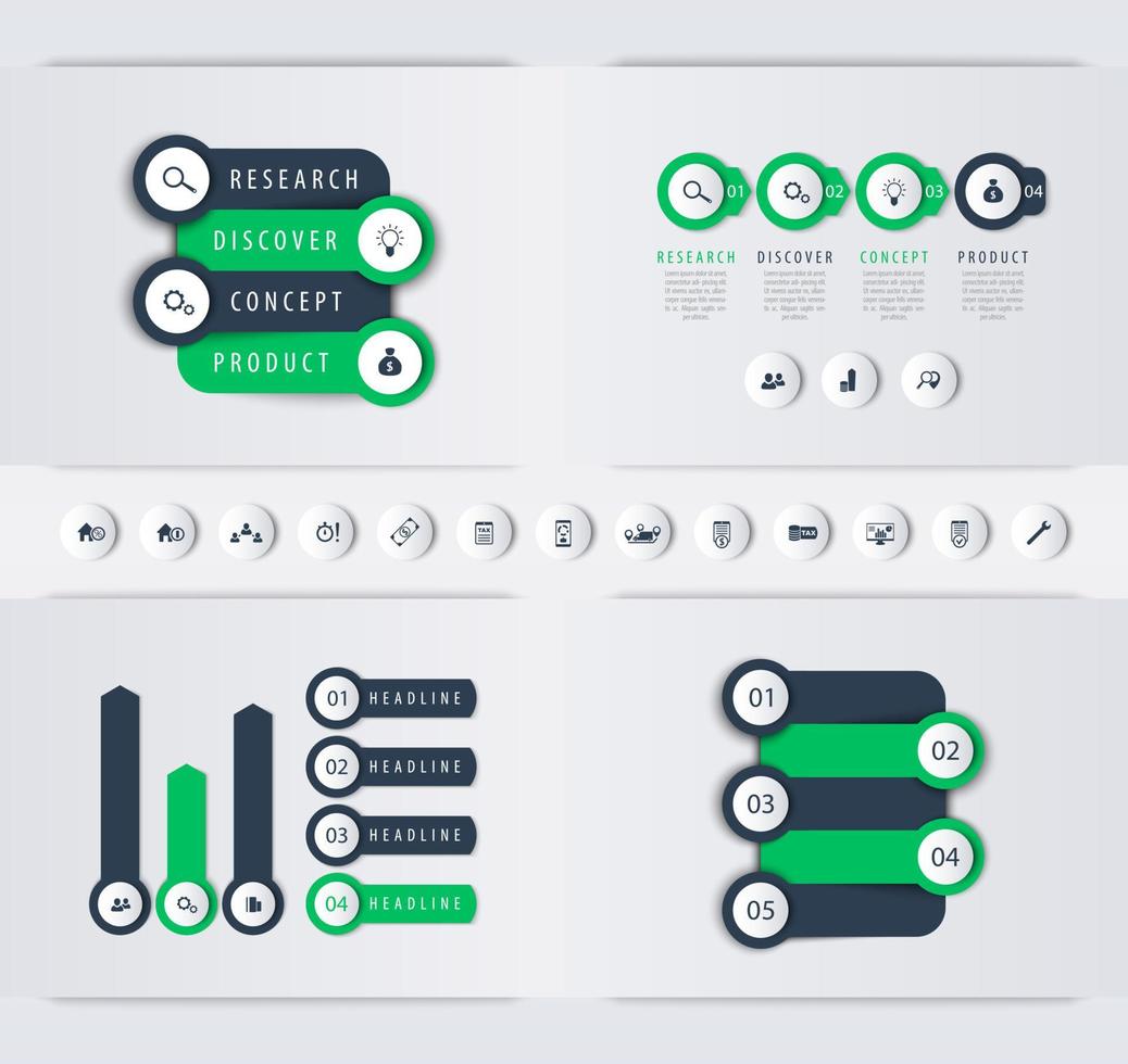 Product development timeline, startup infographic, timeline, step labels, 1 2 3 4, charts, business infographics template, vector