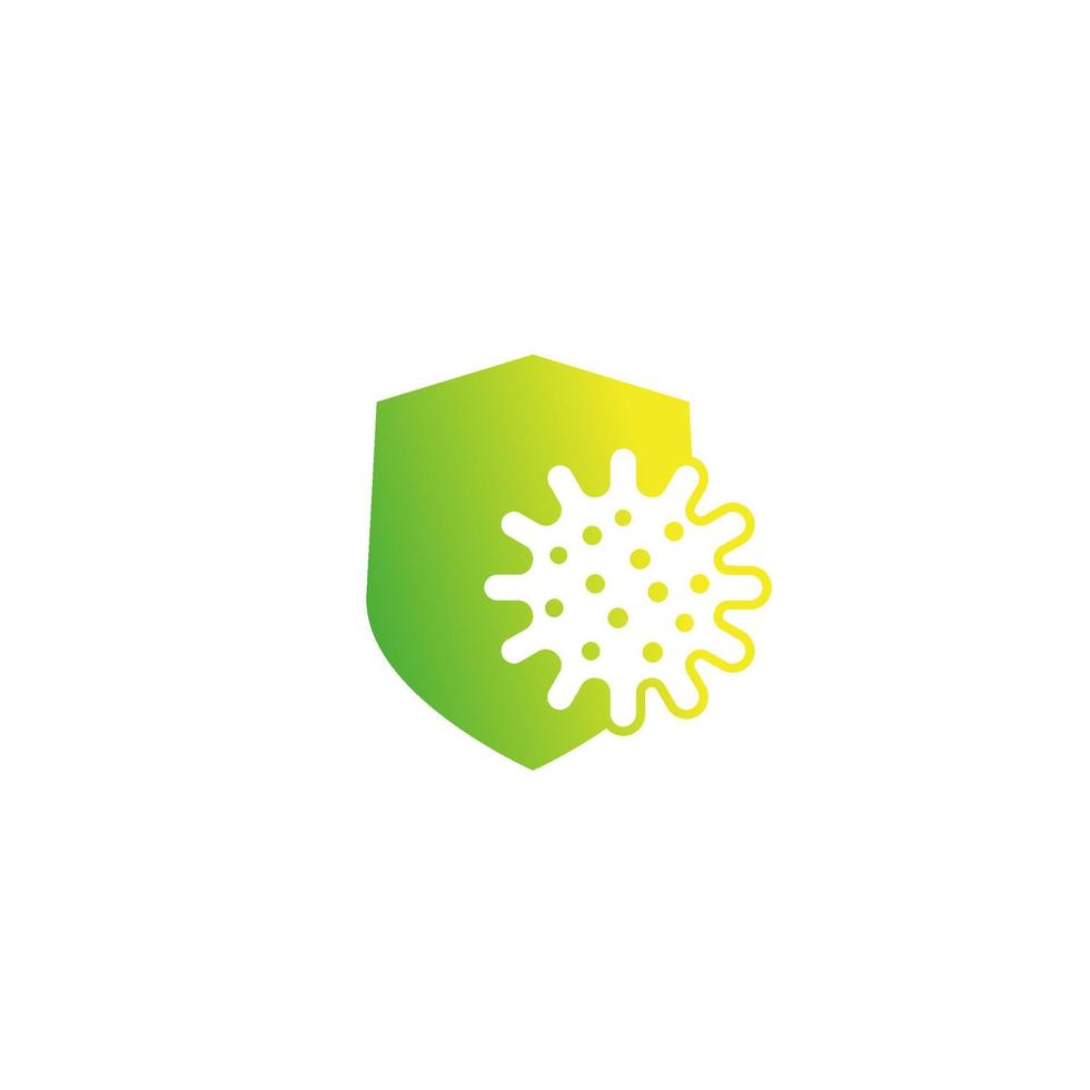 antibacterial protection shield icon vector