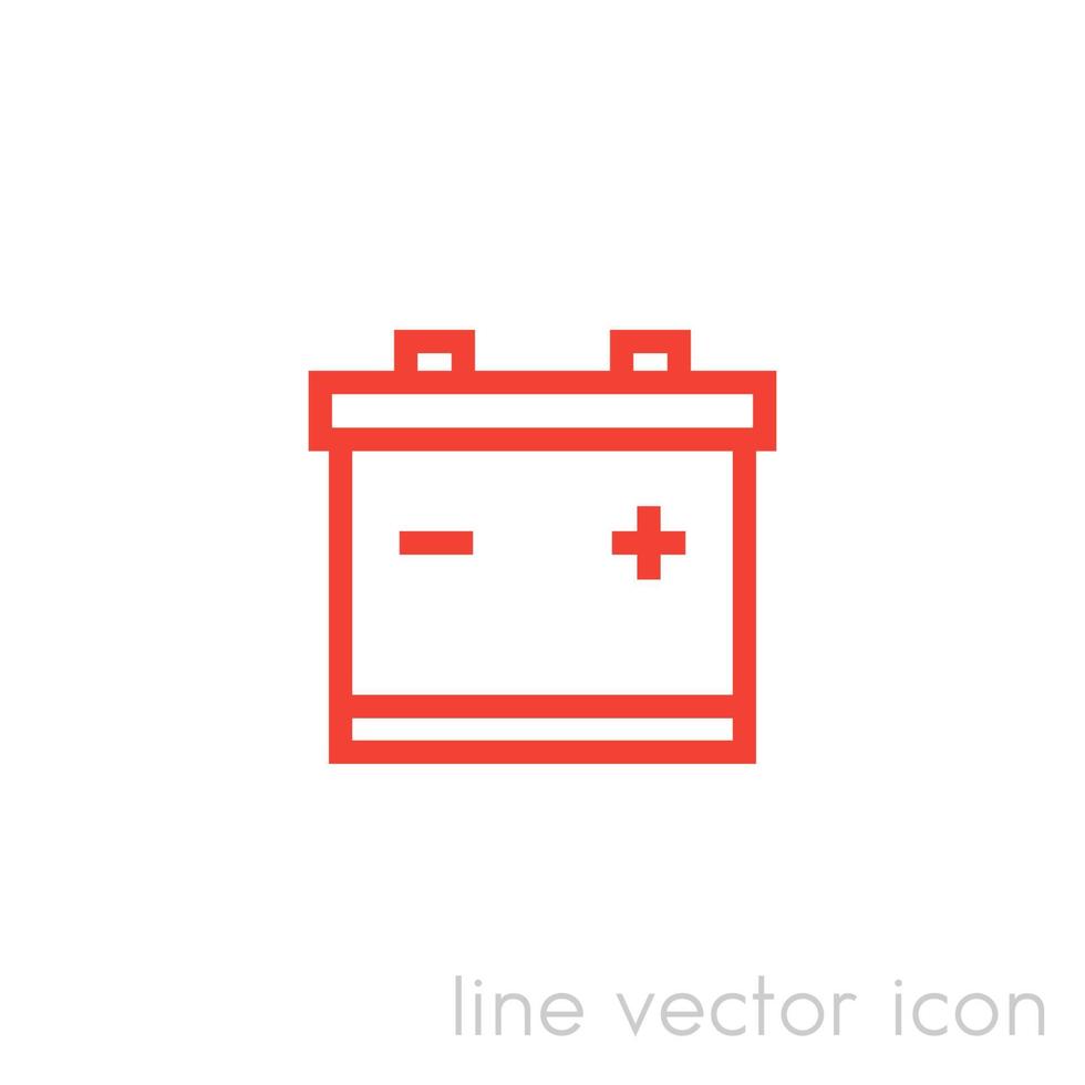 icono de batería, pictograma lineal de vector