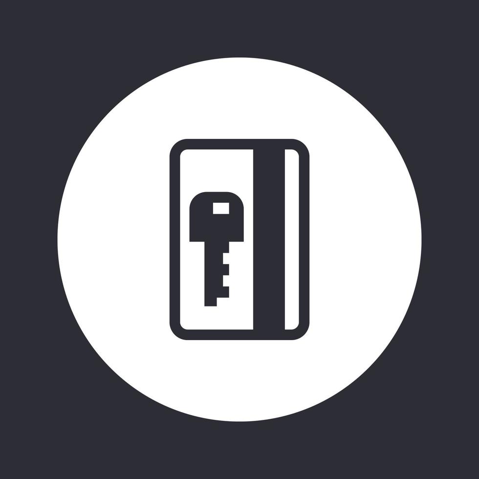electronic pass icon over white, plastic card key vector