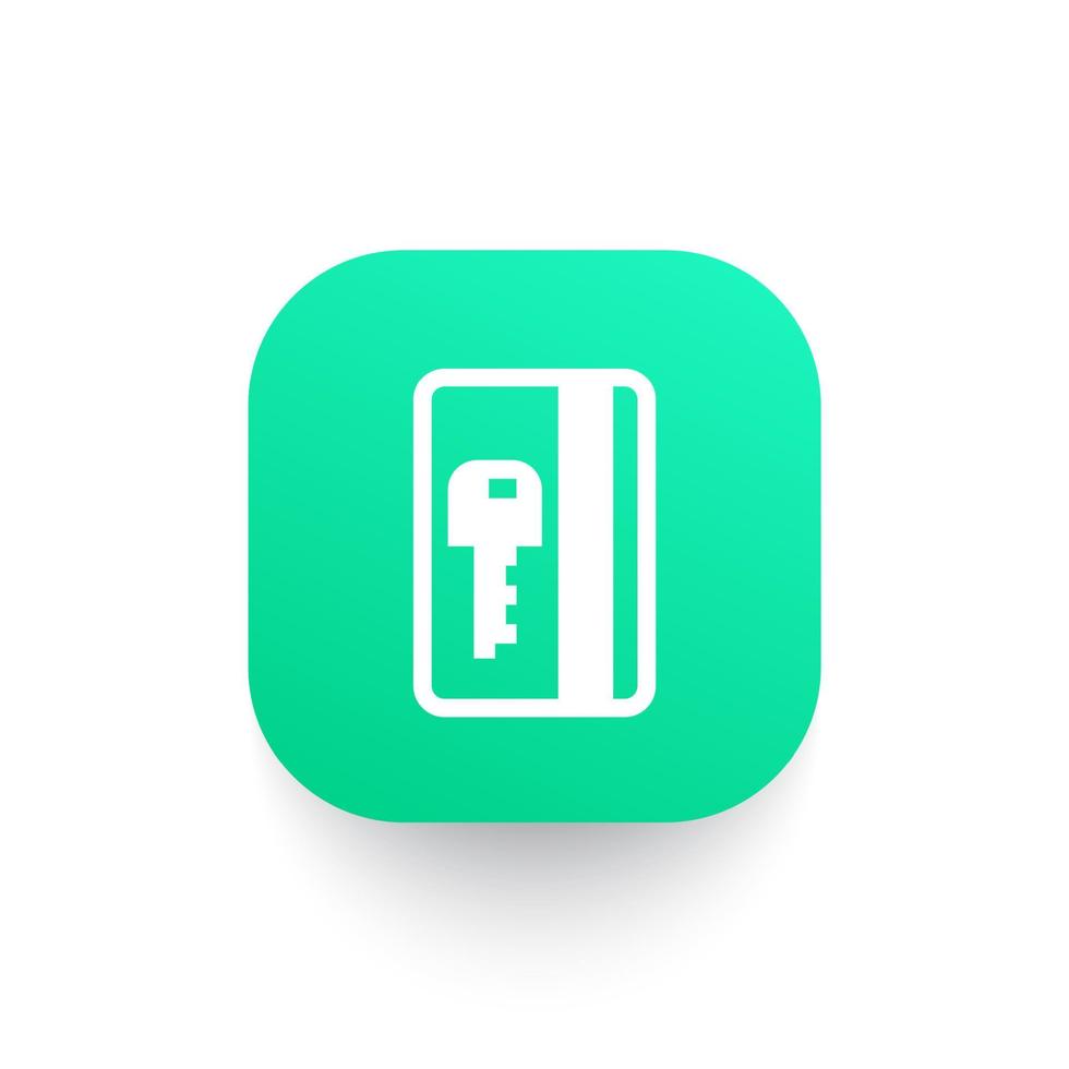 electronic pass, card key icon vector