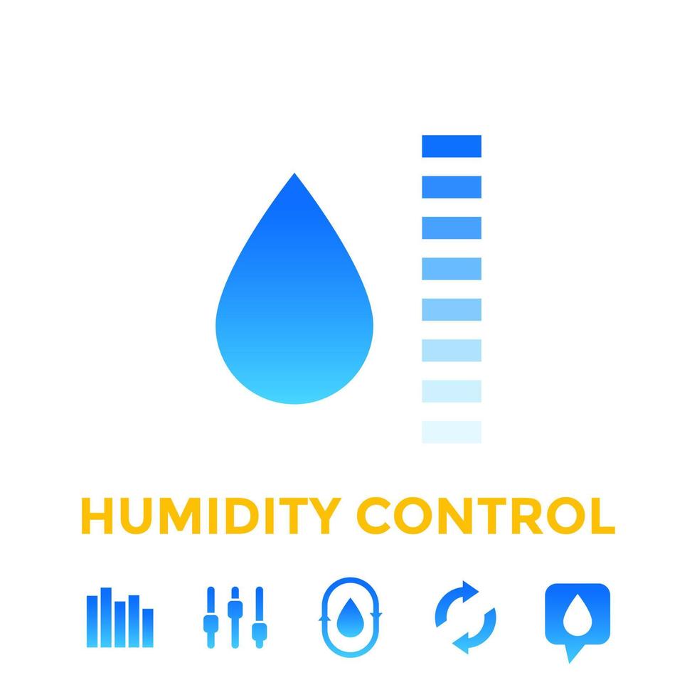 iconos de control de humedad vector