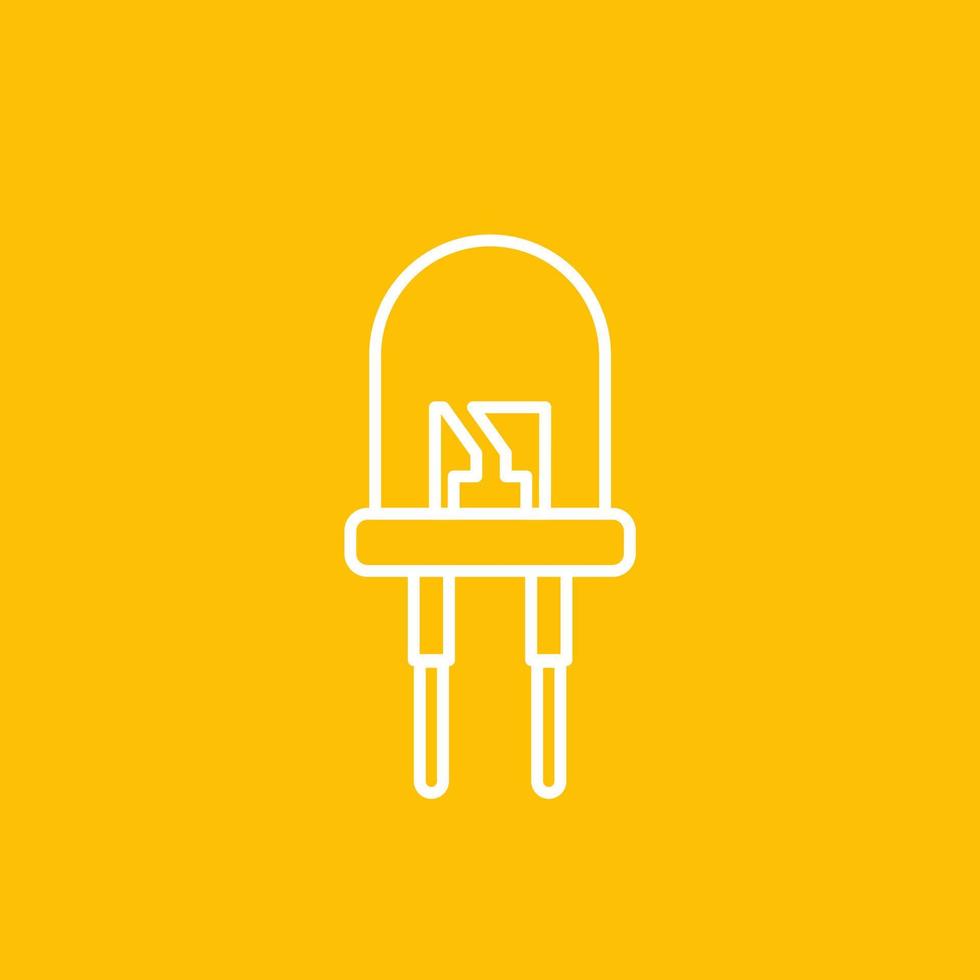 light emitting diode icon, linear style vector