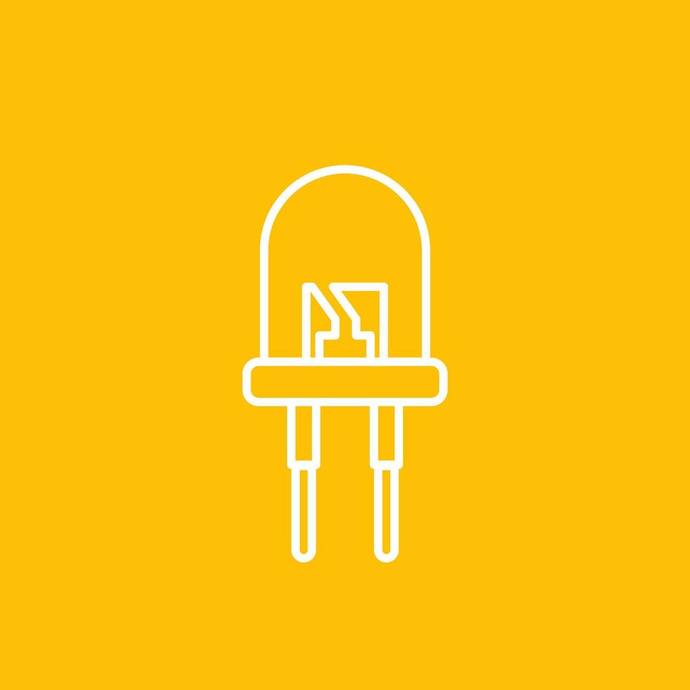 light emitting diode icon, linear style vector