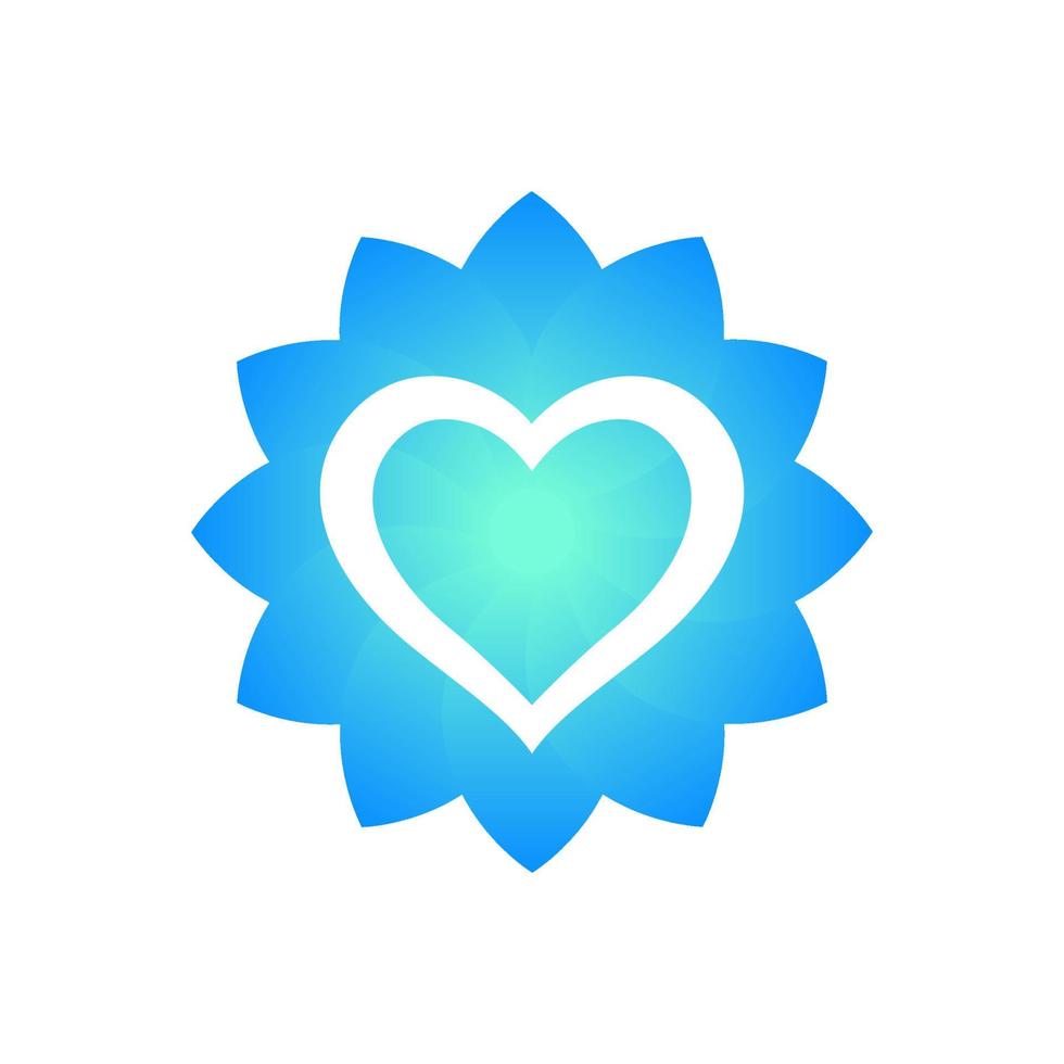 Heart outline with flower shape, logo element on white vector