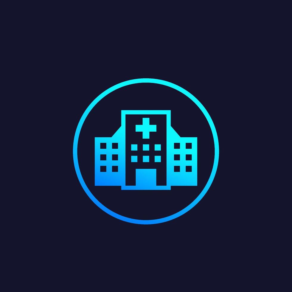 Hospital vector icon in circle