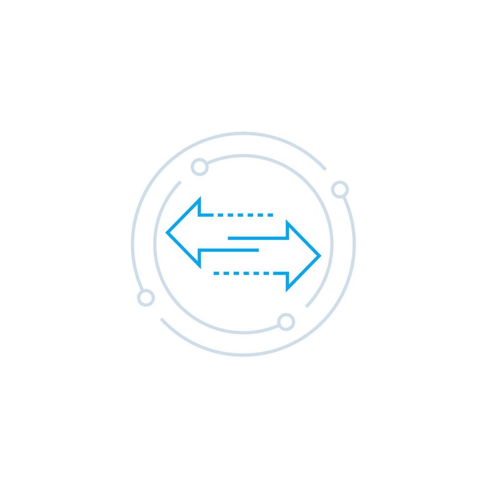 exchange vector icon with line arrows