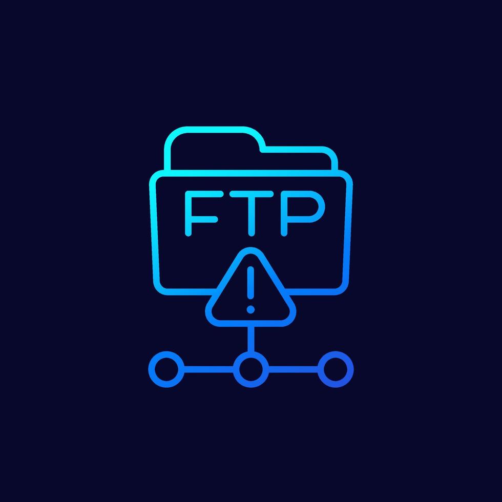 ftp warning or error linear icon vector