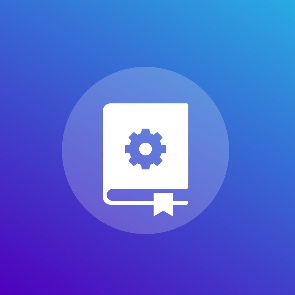 manual, instructions book icon vector