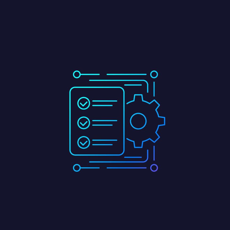 workflow icon, linear vector
