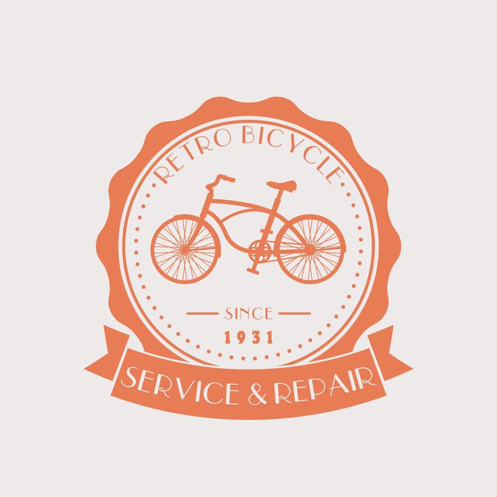 Retro Bicycle Service and Repair Vintage emblem vector