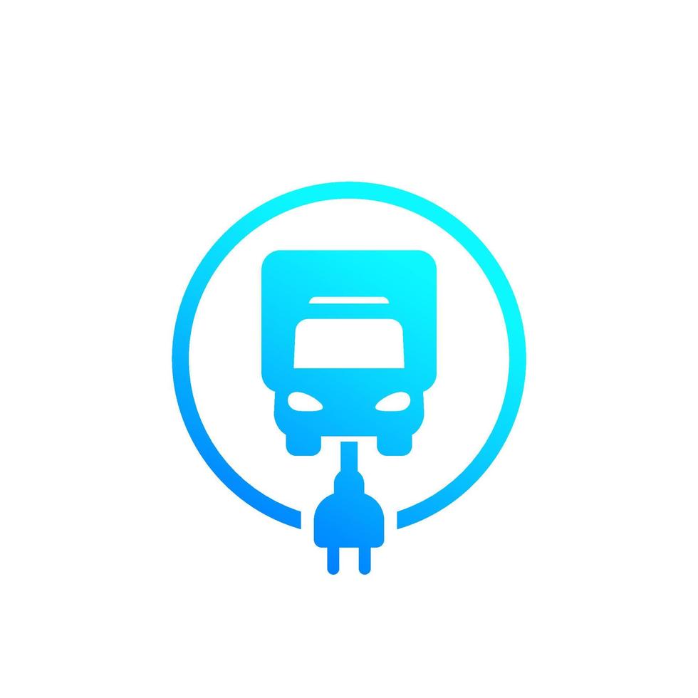 electric van, truck icon vector